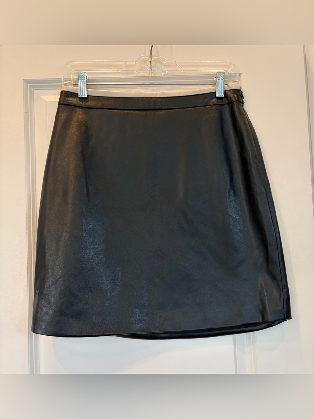Halogen Classic Black Faux Leather A-Line Skirt